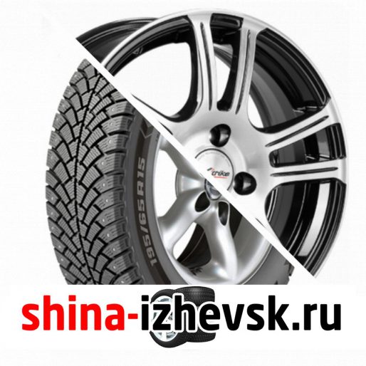 Колесо в сборе BF Goodrich G Force Stud 195/65 R15 Q 95 + X-trike X105 6xR15 4×98 ET35 DIA58.1 Черный глянцевый с полированной лицевой поверхностью в Ижевске